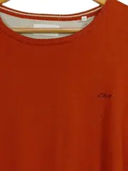 Vorschaubild 3 von Herren Pullover Basic Baumwolle Langarm Rundhals Orange M
