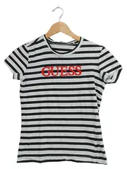 Vorschaubild 1 von Damen T-Shirt Gr. S gestreift schwarz weiß Logo rot Casual