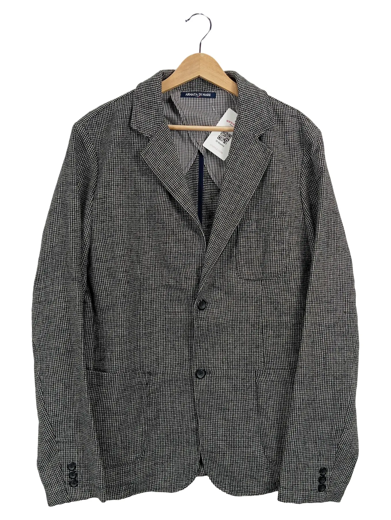 ARMATA DI MARE Blazer Sakko Herren Business Kariert Grau Gr. 54 XXL