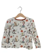 Vorschaubild 1 von Langarmshirt Mädchen Gr. 110 Tiermotive Natur Beige Baumwolle