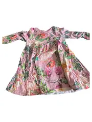 Vorschaubild 1 von Freizeitkleid Kinder Blumenmuster Rüschen Pink Baumwolle Gr. 86