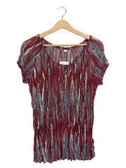 Vorschaubild 1 von Damen Bluse Gr. 40/L Mehrfarbig Crinkle Kurzarm Casual