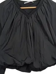 Vorschaubild 3 von Damen Bluse Gr. 36/S Schwarz Casual Langarm Baumwolle