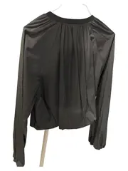 Vorschaubild 2 von Damen Bluse Gr. 36/S Schwarz Casual Langarm Baumwolle