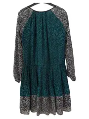 Vorschaubild 2 von Damen Sommerkleid Gr. M Blumenmuster Grün Schwarz Boho