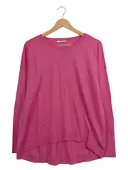 Vorschaubild 1 von Damen Pullover Pink Gr. L Baumwolle Viskose Oversized
