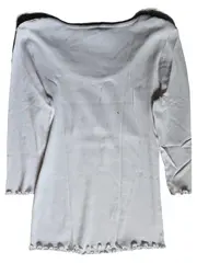 Vorschaubild 2 von Damen Shirt mit Spitze 3/4-Arm Rippstrick Weiß Gr. M