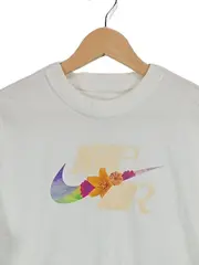 Vorschaubild 2 von Air T-Shirt Damen Gr. S weiß Blumen Logo Loose Fit Baumwolle