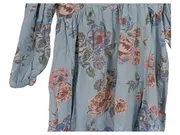 Vorschaubild 4 von Mädchen Blusenkleid Blumenmuster Rüschen Langarm Blau Gr. 110