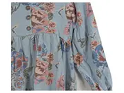 Vorschaubild 3 von Mädchen Blusenkleid Blumenmuster Rüschen Langarm Blau Gr. 110