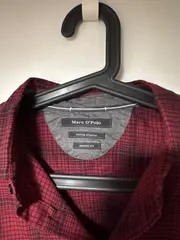 Vorschaubild 3 von Herren Freizeithemd Langarm Kariert Baumwolle Rot M