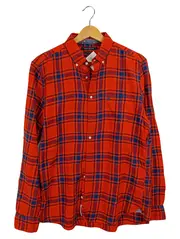 Vorschaubild 1 von Herren Freizeithemd Langarm Kariert Baumwolle Rot M