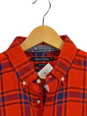 Vorschaubild 2 von Herren Freizeithemd Langarm Kariert Baumwolle Rot M