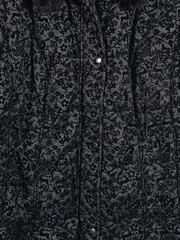 Vorschaubild 2 von Damen Steppjacke Gr. 54/3XL Schwarz Pelzkragen Floral