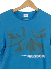 Vorschaubild 2 von Herren T-Shirt Blau XL Print Casual Baumwolle