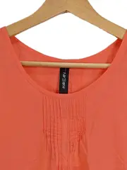 Vorschaubild 3 von Damen Top Gr. 34/XS Orange Blumenstickerei Baumwolle