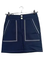 Vorschaubild 1 von Damen Rock Minirock Gr. 34 XS Blau Casual Knöpfe Taschen A-Linie