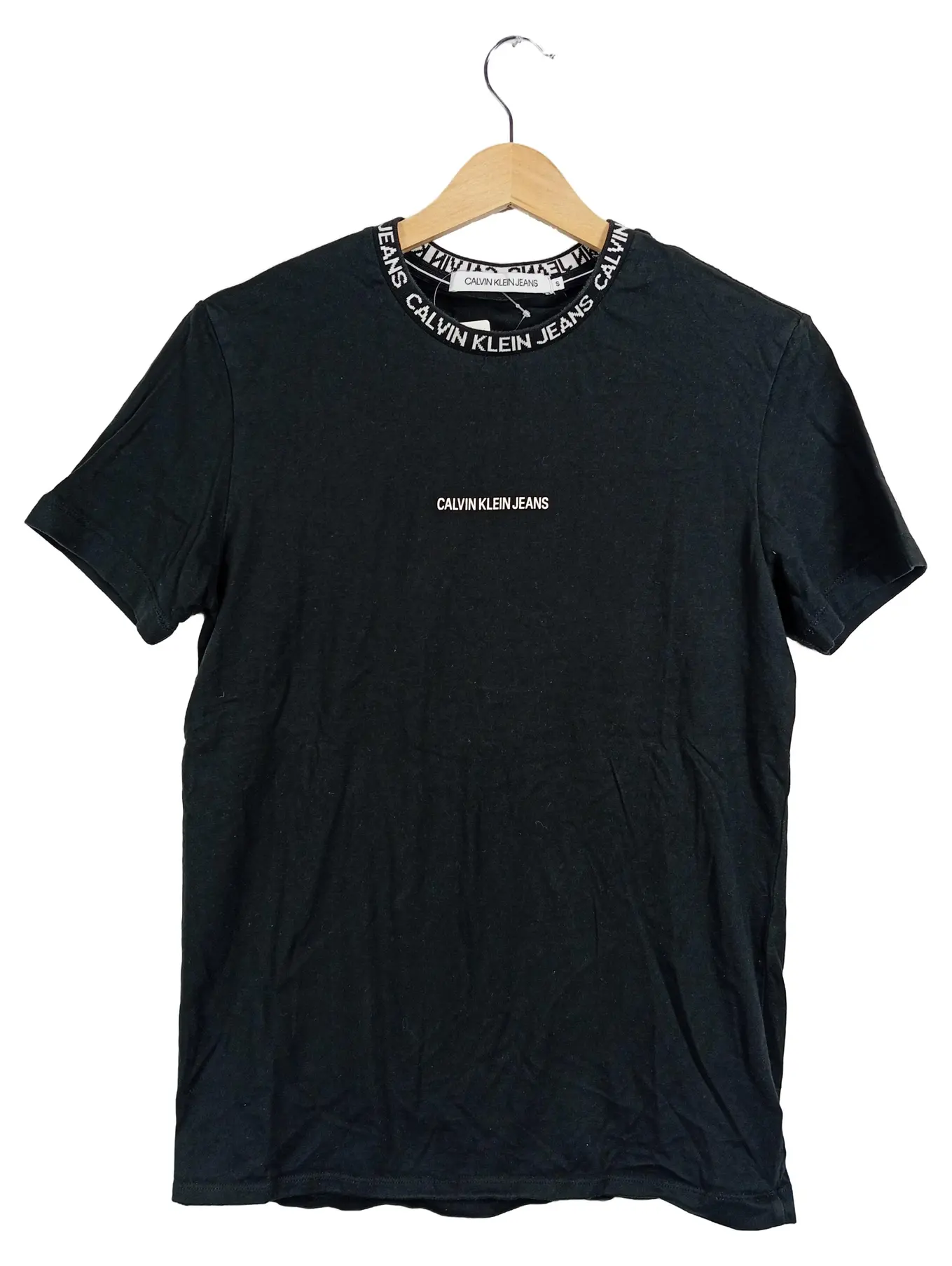 CALVIN KLEIN JEANS Herren T-Shirt Baumwolle Logo Print Schwarz Gr. S