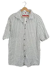 Vorschaubild 1 von Signum Herren Freizeithemd Kurzarm Gestreift Weiß Grau Gr. XL