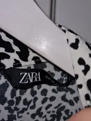 Vorschaubild 5 von Damen Kleid Leopardenmuster Viskose Gr. M/38 Schwarz Weiß