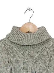 Vorschaubild 2 von Canda Damen Pullover Rollkragen Zopfstrickmuster Grau Gr. S