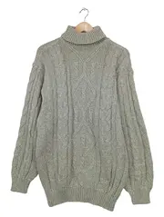 Vorschaubild 1 von Canda Damen Pullover Rollkragen Zopfstrickmuster Grau Gr. S