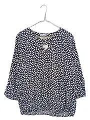 Vorschaubild 1 von Damen Pullover 3/4 Arm Geometrisch Blau Viskose Gr. 40 L