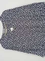 Vorschaubild 2 von Damen Pullover 3/4 Arm Geometrisch Blau Viskose Gr. 40 L