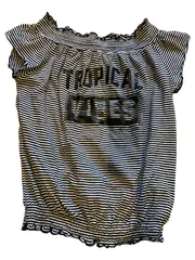 Vorschaubild 2 von Kinder Top Gr. 152 Kurzarm Crop Gestreift Mehrfarbig Baumwolle