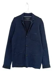 Vorschaubild 1 von Herren Strickjacke Cardigan Gr. 38/M Blau Baumwolle