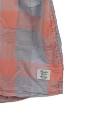 Vorschaubild 5 von Herren Freizeithemd Kurzarm Kariert Orange Grau Gr. XL