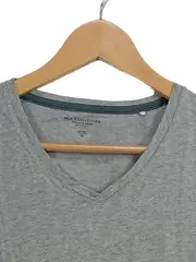 Vorschaubild 2 von Herren T-Shirt V-Ausschnitt Basic Grau Gr. 48/M