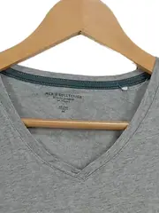 Vorschaubild 6 von Herren T-Shirt V-Ausschnitt Basic Grau Gr. 48/M