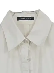 Vorschaubild 3 von Damen Bluse Langarm Klassisch Uni Weiß Baumwolle Gr. 40 L Business