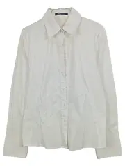 Vorschaubild 1 von Damen Bluse Langarm Klassisch Uni Weiß Baumwolle Gr. 40 L Business