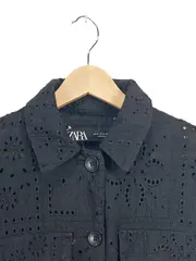Vorschaubild 3 von Damen Jacke XS Schwarz Lochstickerei Gürtel Baumwolle Feminin