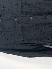 Vorschaubild 5 von Damen Jacke XS Schwarz Lochstickerei Gürtel Baumwolle Feminin