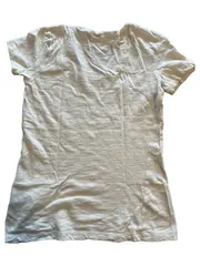 Vorschaubild 2 von Damen T-Shirt Gr. S Beige Baumwolle Basic Slub Jersey