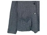 Vorschaubild 4 von Damen Blazer Gr. 44 Grau Fischgrät Baumwolle Casual