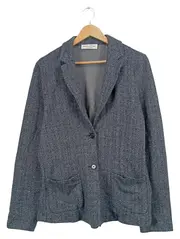 Vorschaubild 1 von Damen Blazer Gr. 44 Grau Fischgrät Baumwolle Casual