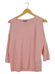 Vorschaubild 1 von Damen Pullover Rosa Gr. S Cold-Shoulder Strick