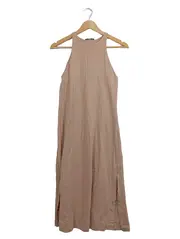 Vorschaubild 1 von Damen Trägerkleid Gr. 38/M Beige Maxikleid ärmellos Sommer