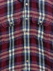 Vorschaubild 3 von Herren Freizeithemd Langarm Kariert Rot Baumwolle Gr. 48 M