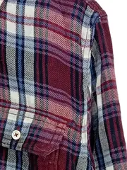 Vorschaubild 5 von Herren Freizeithemd Langarm Kariert Rot Baumwolle Gr. 48 M