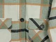 Vorschaubild 3 von Damen Hemdjacke Shacket kariert Gr. 38/M grün beige Wolle