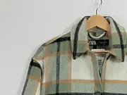 Vorschaubild 2 von Damen Hemdjacke Shacket kariert Gr. 38/M grün beige Wolle
