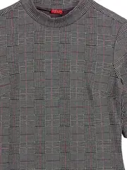 Vorschaubild 3 von Damen Bluse Kariert Glencheck Modern Freizeit Grau Gr. S