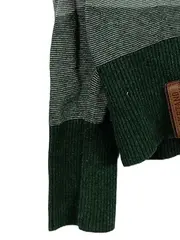 Vorschaubild 6 von Damen Hoodie Pullover Schalkragen Gestreift Grün Gr. 36/S Baumwolle