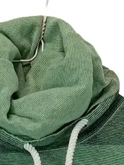 Vorschaubild 3 von Damen Hoodie Pullover Schalkragen Gestreift Grün Gr. 36/S Baumwolle