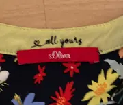 Vorschaubild 3 von Damen Bluse Gr. 36/S Blumenmuster Viskose Langarm Blau